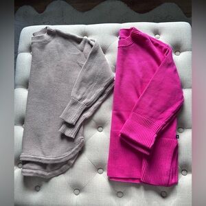 Women’s Crewneck Sweaters – Hot Pink Gap and Taupe Philosophy-both size medium